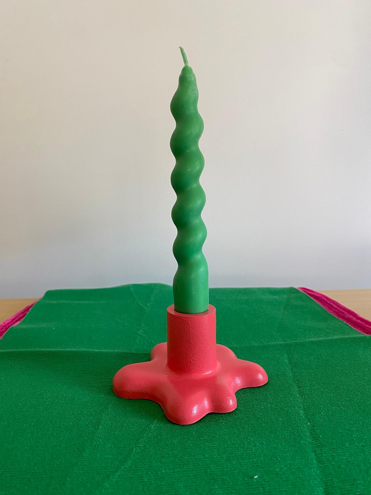 Damlayan Tasarım Beton Şamdan - Pembe