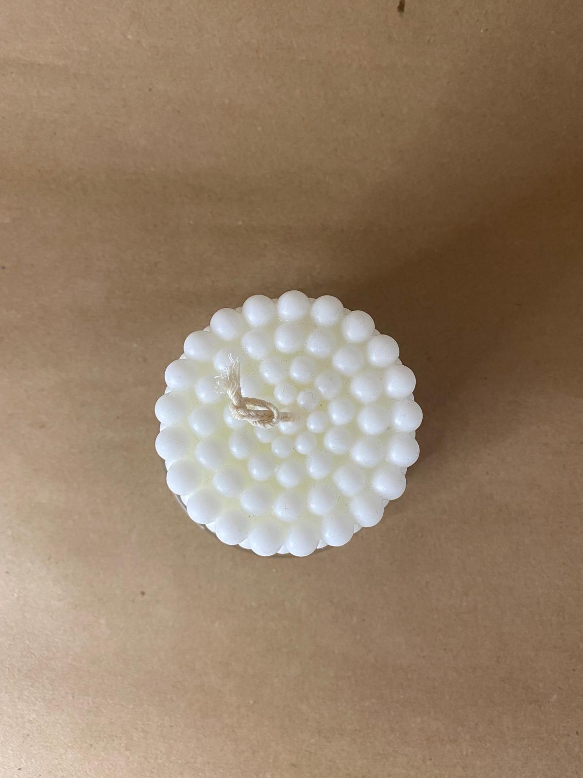 Beyaz Bubble Vanilya Kokulu Dekoratif Mum