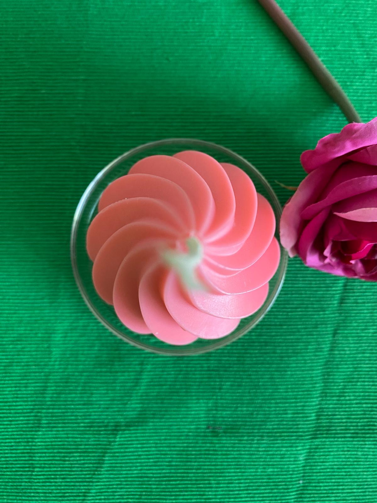 Dekoratif Spiral Vanilya Kokulu Mum - Pembe