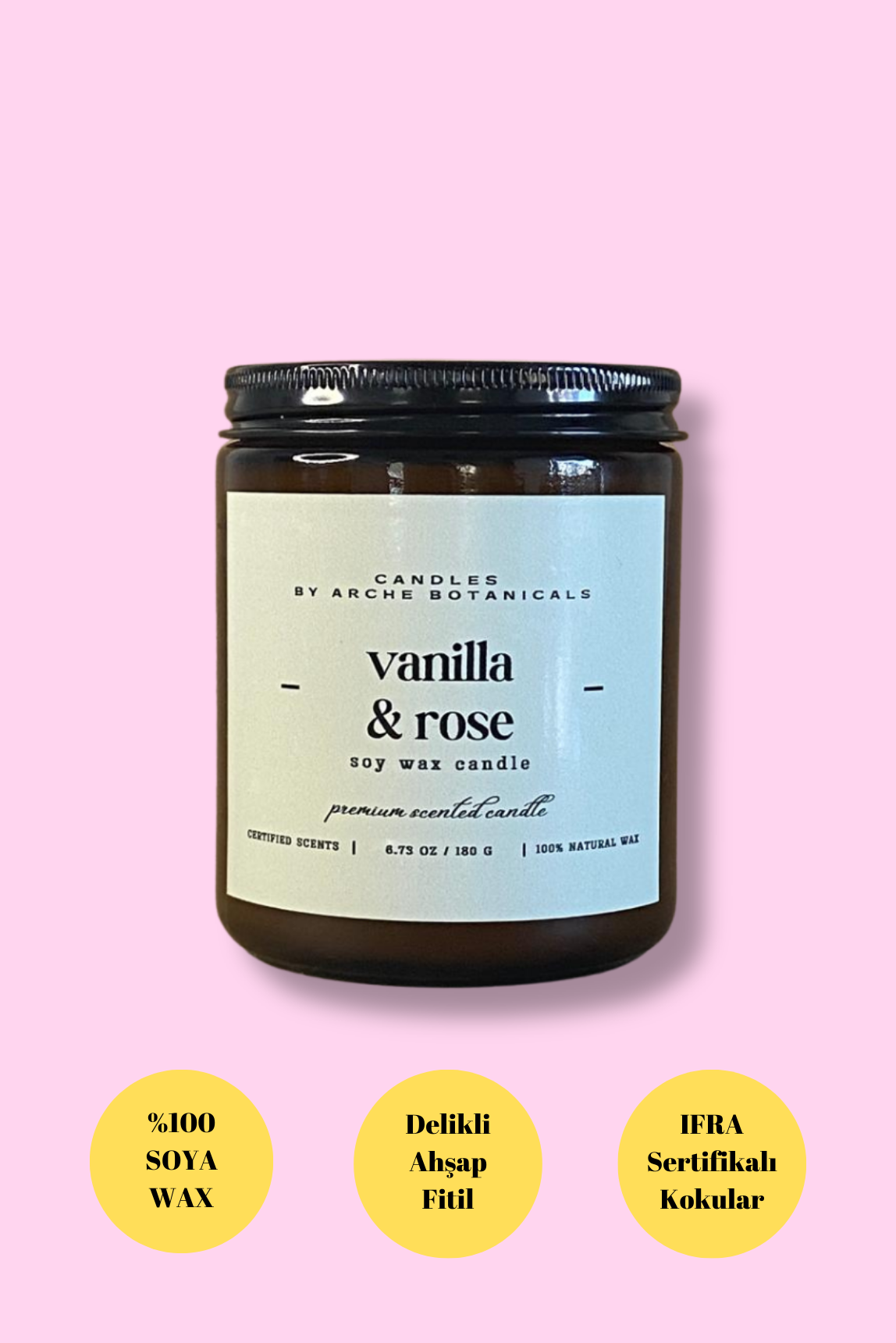 Vanilla&Rose Kokulu Soya Mumu