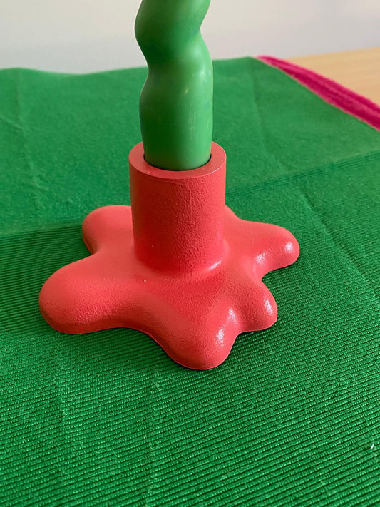 Damlayan Tasarım Beton Şamdan - Pembe